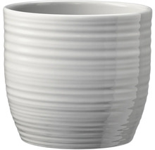Keramische bloempot met horizontale ribbels