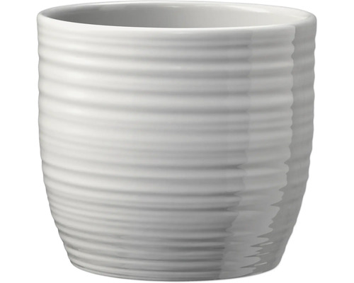 Keramische bloempot met horizontale ribbels