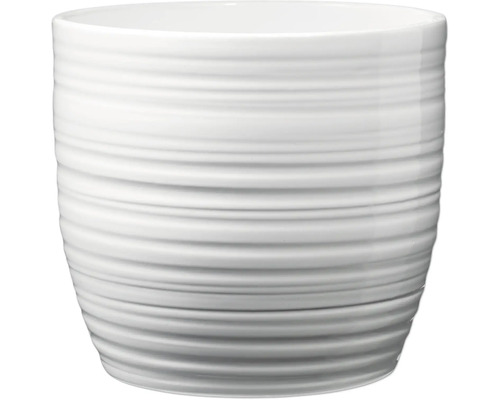 Keramische plantenpot met horizontaal ribbelpatroon