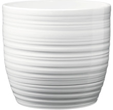Witte bloempot met ribbelpatroon