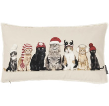 Sierkussen met katten met kerstmutsen en accessoires