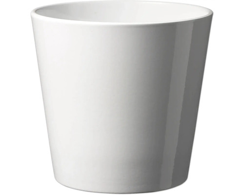 Witte keramische bloempot
