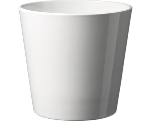 Witte bloempot van keramiek