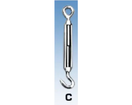 WASI Kabelspanner M5 70x120 mm RVS A4, 10 stuks Spanwartel met ringoog en haak