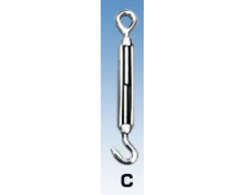 WASI Kabelspanner M6 90x165 mm RVS A4, 10 stuks Spanner met oog en haak