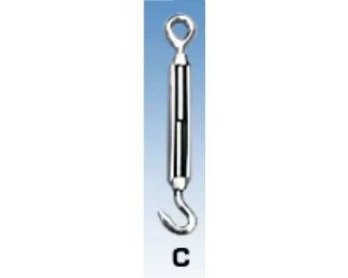 WASI Kabelspanner M8 120x200 mm RVS A4, 10 stuks Spanwartel met oog en haak