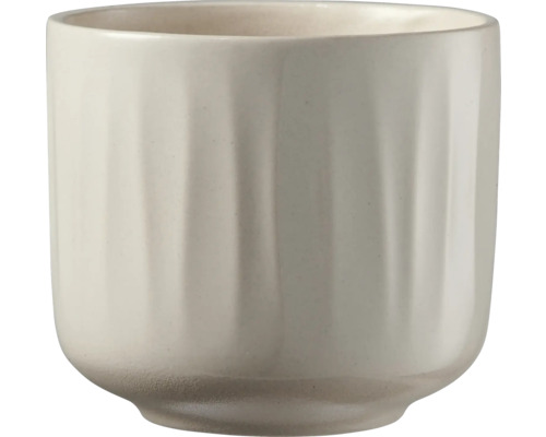 Keramische bloempot met ribbelpatroon