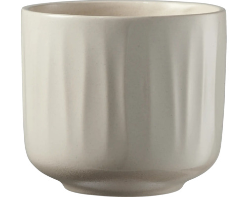 Keramische bloempot met ribbelpatroon