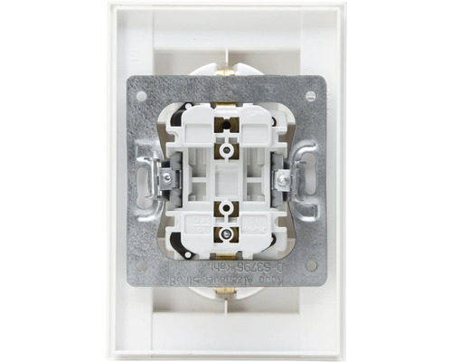 Achterkant van een lichtschakelaar met montageplaat