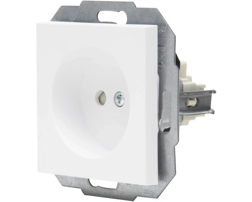 KOPP Athenis Stopcontact 1-voudig met verhoogde aanraakbeveiliging arctic wit mat Stopcontact met metalen frame