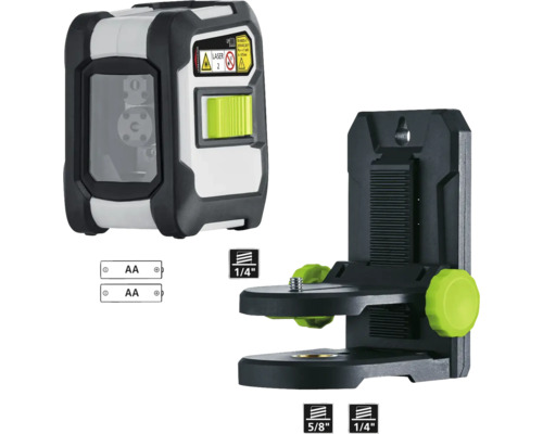 Lijnlaser met magnetische houder en batterijen