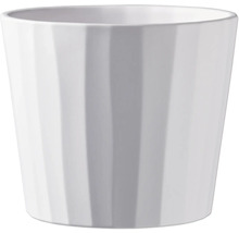 Witte bloempot met ribbelstructuur