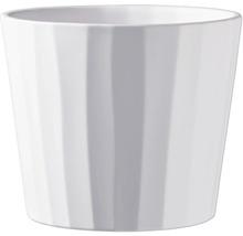 Witte bloempot met ribbelpatroon