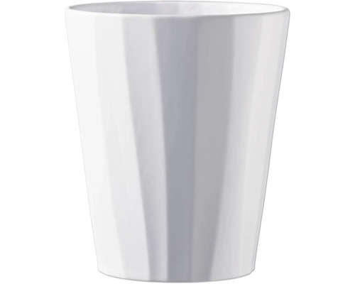 Witte plantenpot met geribbeld oppervlak