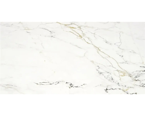 Wand- en Vloertegel Nayz wit gepolijst 59x119 cm gerectificeerd Tegel met marmerlook
