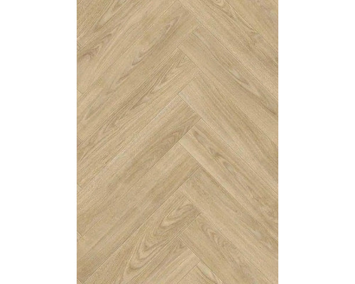 PVC op maat Flashtex houtoptiek bruin 300 cm breed Vloerbedekking in visgraatmotief