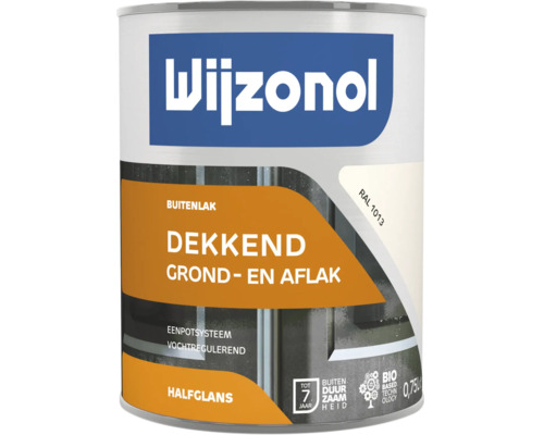 WIJZONOL Grond- en aflak in één halfglans RAL 1013 750 ml Wijzonol buitenlak grond- en aflak blik