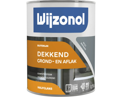 WIJZONOL Grond- en aflak in één halfglans RAL 9121 antraciet 750 ml Wijzonol buitenlak, dekkend, grond- en aflak, antraciet, 0,75 liter