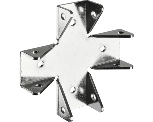 HETTICH Kastombouw X-verbindingsstuk 18-19 mm vernikkeld, 10 stuks Metalen kruisverbinder met bevestigingsgaten