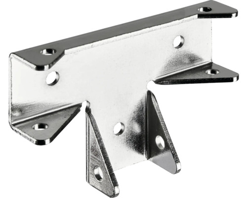 HETTICH Kastombouw T-verbindingsstuk 18-19 mm vernikkeld, 10 stuks Metalen hoekverbinder met gaten voor bevestiging