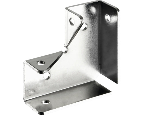 HETTICH Kastombouw L-verbindingsstuk 18-19 mm vernikkeld, 10 stuks Hoekconnector van metaal met gaten voor bevestiging