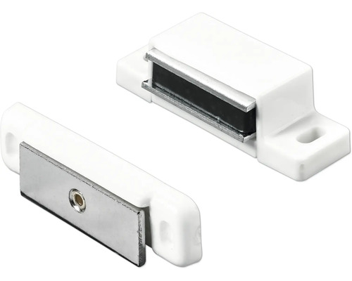 Twee witte magnetische sluitingen