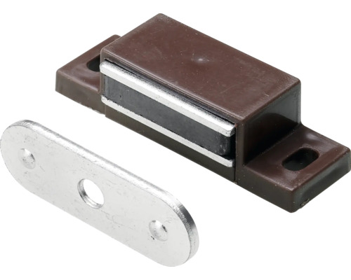 HETTICH Magneetsluiting bruin (max. 4 kg), 10 stuks Bruine magnetische sluiting met tegenstuk