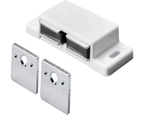 HETTICH Magneetsluiting dubbel wit (max. 2x3 kg), 10 stuks Magneetsluiting met twee metalen platen