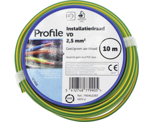 Profile VD installatiedraad 2,5 mm², geel/groen, rol van 10 meter