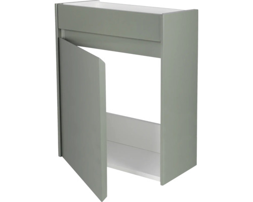 Wastafelonderkast met open deur