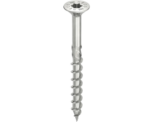 HECO Topix-Plus Universele schroef 8,0x80 mm platverzonken kop met freesholtes Torx T40 deeldraad RVS A2, 100 stuks