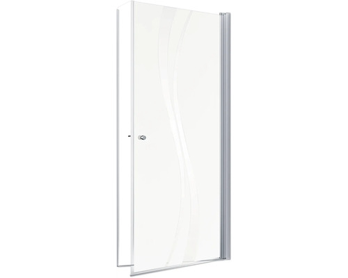 Glazen douchewand met deur en golfpatroon