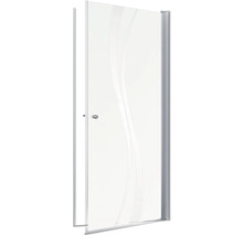 Geopende douchecabine met glas en frame
