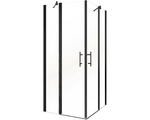 Hoekdouche met deur en zwart frame