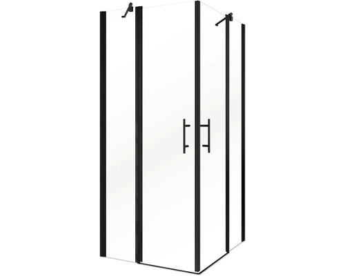 Hoekdouche met zwarte frames en handgrepen