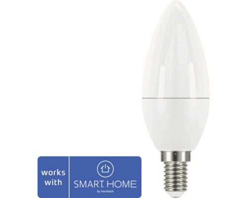 FLAIR Viyu Smart LED-lamp E14/4,8W C35 CCT mat Kaarslamp met E14 fitting en Smart Home compatibiliteit