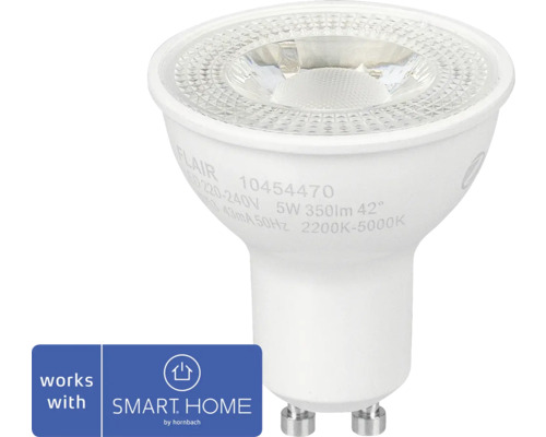 FLAIR Viyu Smart LED lamp GU10/5W reflectorvorm CCT LED-lamp met Smart Home-functie