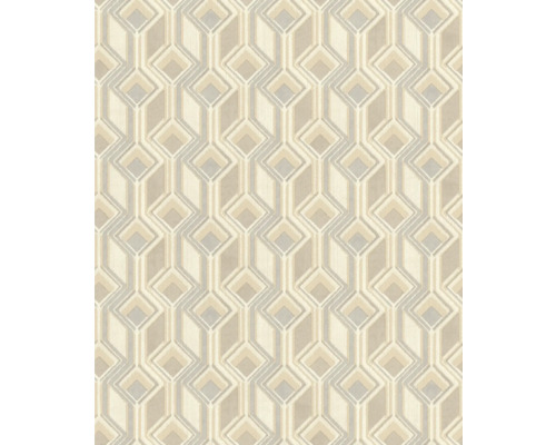 RASCH Vliesbehang 746518 Indian Style grafisch beige Behang met geometrisch ruitpatroon