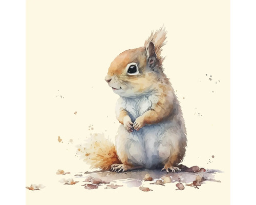 THE WALL Schilderij canvas Little Squirrel 30x30 cm