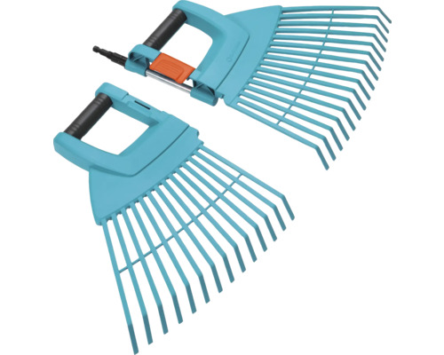 Twee kunststof bladharken