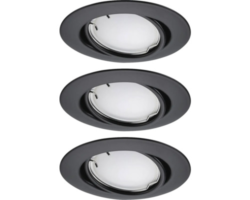 Drie zwarte inbouwspots