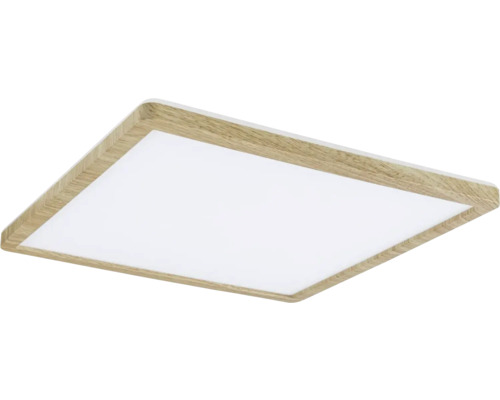 Vierkante led-plafondlamp met houten frame