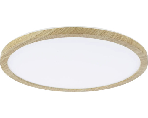 Ronde plafondlamp met houten frame