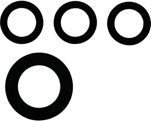 Vier rubberen afdichtringen