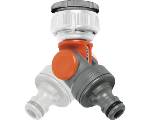 Gardena waterverdeler met twee uitgangen voor de tuin