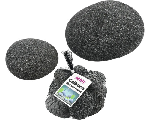 ORBIT Decoratiesteen Calbuco Lava Pebble antraciet medium 8 cm Orbit Calbuco lavastenen voor aquaria, in net