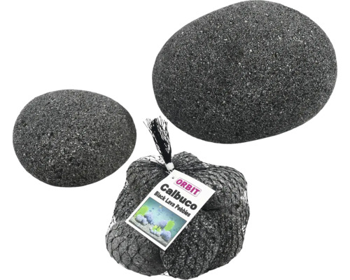 ORBIT Decoratiesteen Calbuco Lava Pebble antraciet large 15 cm Orbit Calbuco zwarte lavastenen in net en los