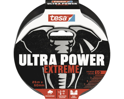 TESA Ultra Power Extreme reparatietape zwart 50 mm x 25 m
