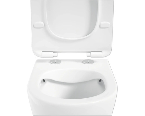 Close-up van een toilet met open toiletdeksel