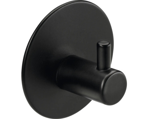 HETTICH Kleefhaak Ø 48 mm zwart, 5 stuks Zwarte wandhaak voor badkamer